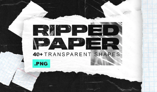 Creative Market - Ripped Paper Transparent Shapes
