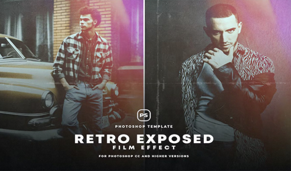 Retro Exposed Film Effect for Photoshop