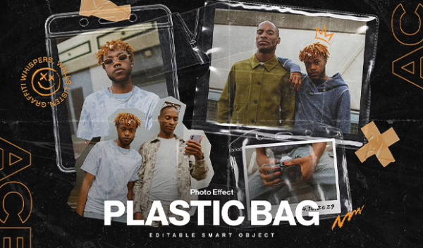 Plastic Bag Overlay Photo Effect Template