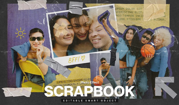 Creative Market - Scrapbook Photo Effect Template