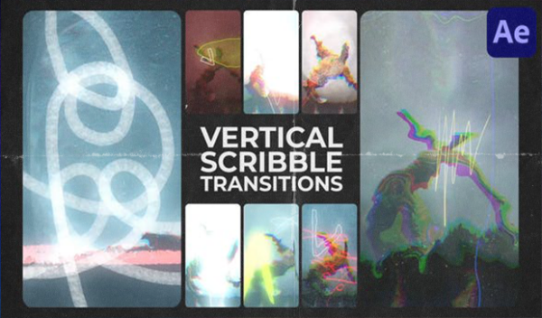 Scribble Vertical Transitions for After Effects