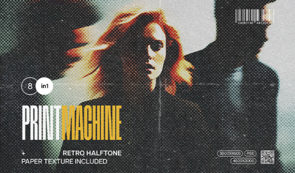 Vintage Dotted Halftone Photo Effect