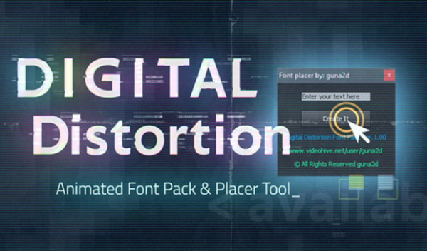 Digital Distortion Animated Font Pack
