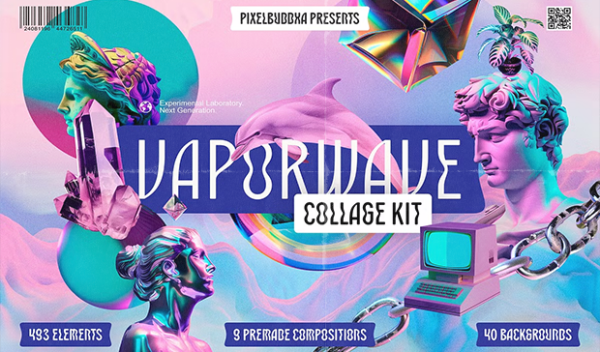 Creative Market - Vaporwave Collage Kit