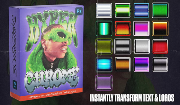 Hyper Chrome Text Styles Pack (Vol. 1)