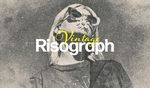 Vintage Risograph Photo Effect