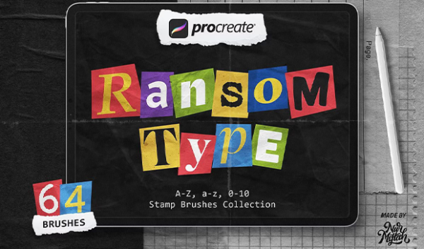Procreate Ransom Type Stamp Brushes