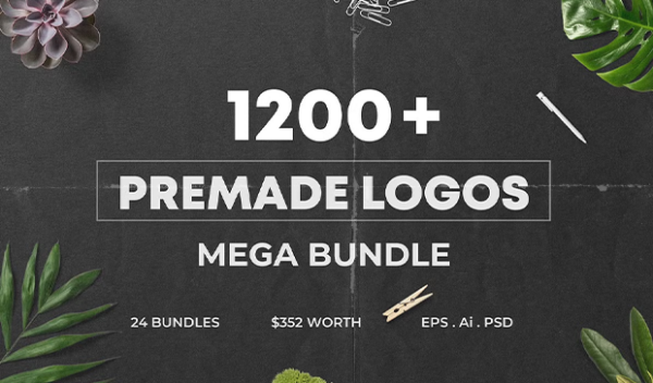 1200+ Premade Logos Mega Bundle