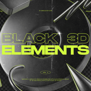 130 Black 3D Elements Collection Vol.1