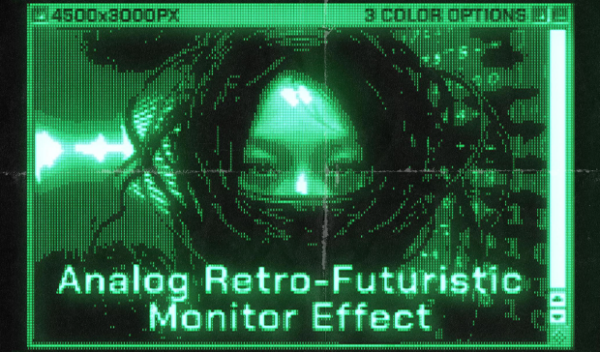 Analog Retro-Futuristic Monitor Effect