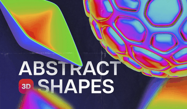 Iridescent Abstract 3D Objects