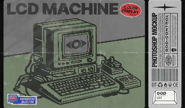 LCD Machine Photoshop Mockup
