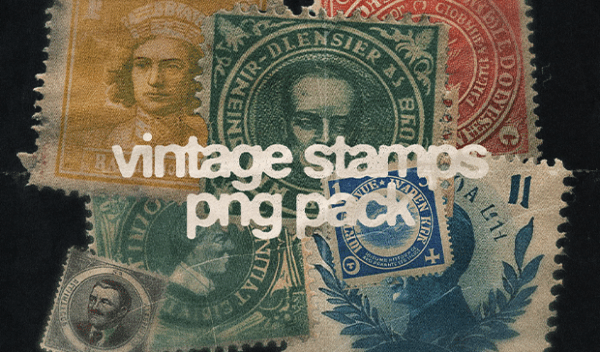 200 Vintage Stamps PNG Pack