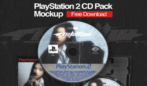 PlayStation 2 CD Pack Free Mockup