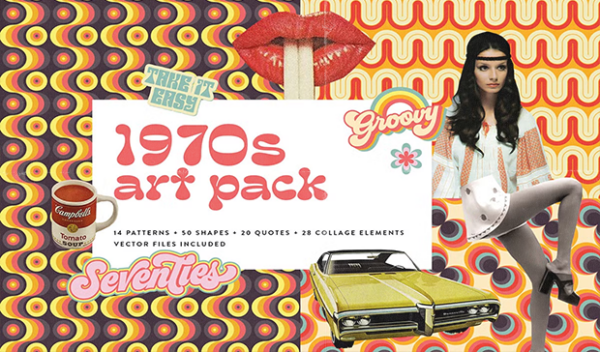 1970s Collage Art Pack